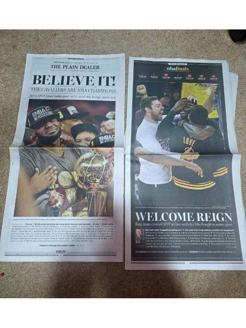 Cleveland Cavaliers Championship Plain Dealer